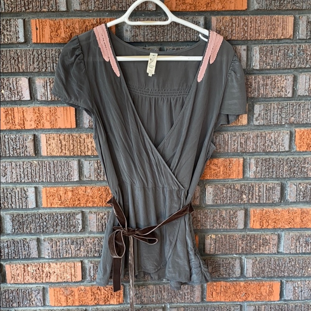 Charcoal Anthropolgie blouse Size 12